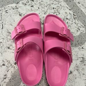 Candy, pink water, Birkenstocks